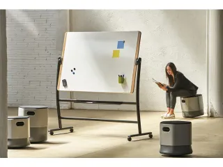 Whiteboard Rocada Natural 129x100cm wit mobiel 2-zijdig - 12