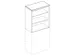 kantoorstelling,opbouwelement,HxBxD 1070x800x445mm,CC-zwart