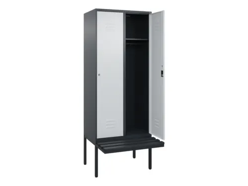 locker met bank,HxBxD 2120x800x815mm,2vak,vak B 400mm,cil.-slot