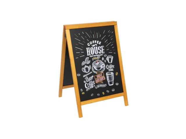 Stoepbord Securit 550x850x30mm teak hout