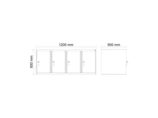 opzetkast,v. locker,4vak.,vak B 300mm,HxBxD 500x1200x500mm - 3