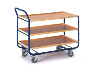 tafelwagen,draagverm. 150kg,3xhouten kist,laadvl. LxB 775x475mm - 2