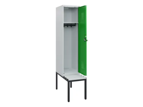 locker met bank,HxBxD 1950x400x815mm,1vak,vak B 400mm,draaigrendel