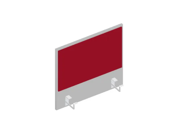 baliepaneel,v. bureau,aanbouw links,B 600mm,MP-lichtgrijs,BN4011-rood