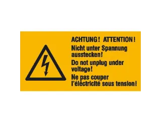 waarschuwings-combibord,Let op! Niet onder spanning uitsteken/,PVC - 1