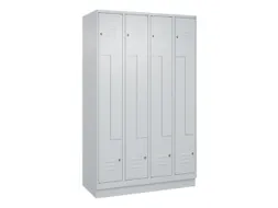 Z-garderobekast,HxBxD 1950x1200x500mm,vak B 150/300mm,cil.-slot,sokkel