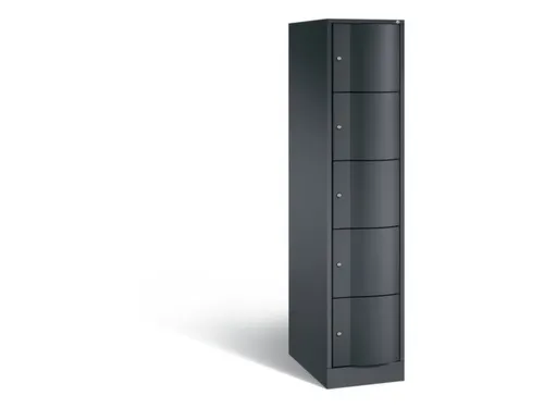 lockerkast cil.slot 1950x396x640mm 1x5 vakken RAL7021 front RAL7021