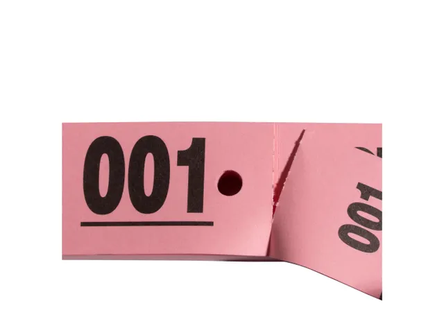 Garderobeblok 50 tickets 20x3 roze