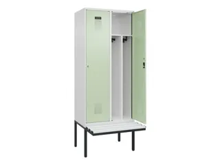 locker met bank,voor scheiding van kleding,HxBxD 2120x800x815mm,2vak - 1