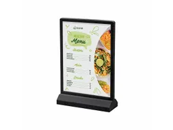 Verlichte Tafelstandaard T-Stand LED Dubbelzijdig A5 Zwart