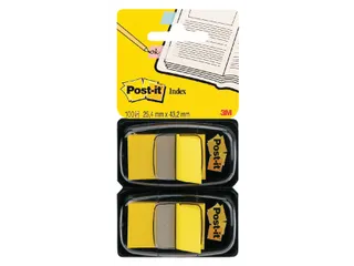 Indextabs 3M Post-it 680 25.4x43.2mm duopack geel - 1