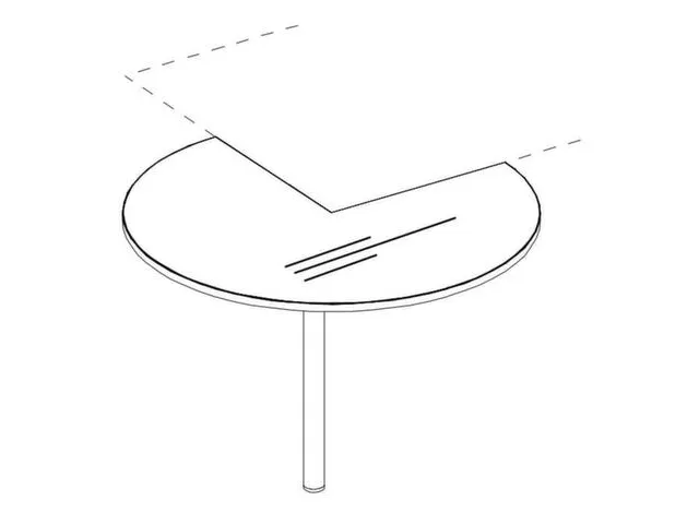 aanbouwtafel,i.h.v.,HxØ 720-840x1000mm,driekwartrond,MS-donkergrijs