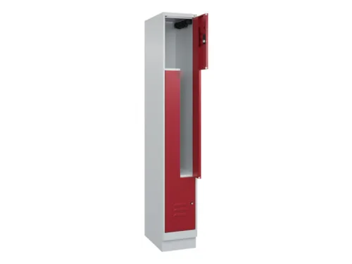 Z-garderobekast,HxBxD 1950x300x500mm,vak B 150/300mm,cil.-slot,sokkel