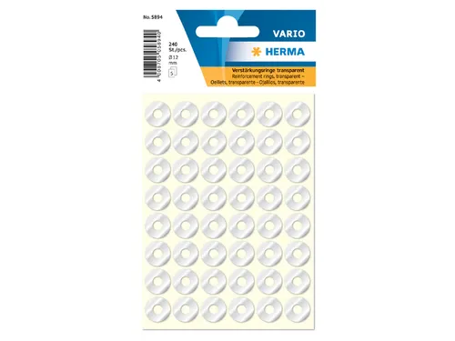 Herma 5894 Versterkingsringen 12mm Transparant 240 Stuks