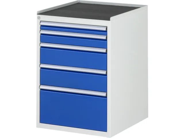 ladekast 825x580x650mm 5laden cilinderslot RAL7035 RAL5010 metaal