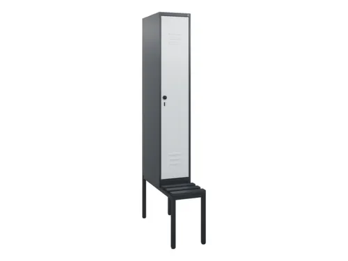 locker met bank,HxBxD 1950x300x815mm,1vak,vak B 300mm,draaigrendel
