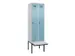 locker met bank,voor scheiding van kleding,HxBxD 2120x600x815mm,2vak