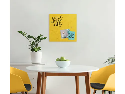 Glas-magneetbord Sigel Artverum Yellow Structure mat 480x480x15mm
