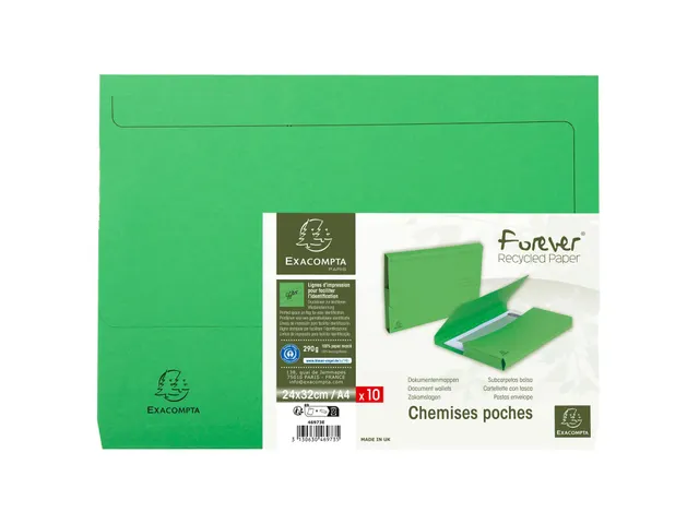 Pocketmappen In Felle Kleuren Forever A4 24.5x32.5cm Fel Groen -