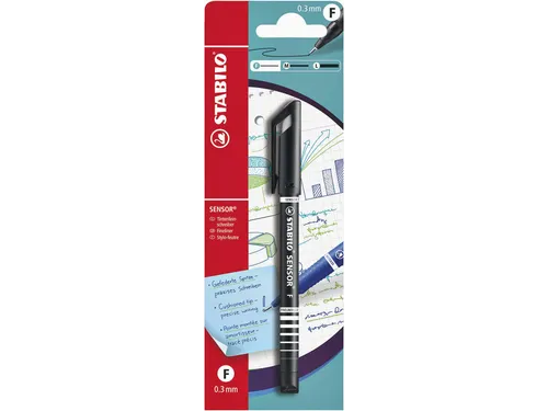 Fineliner STABILO Sensor 10198 fijn zwart blister à 1 stuk