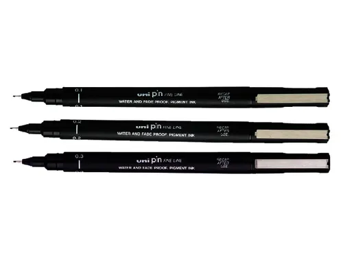 Fineliner Uni-ball Pin zwart 0.1mm