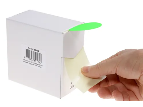 Etiketten Op Rol 50mm Fluor Groen Met Dispenser 500 Stuks