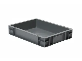 Euronorm-stapelbak 7l 75x400x300mm Wanden/bodem Gesloten Grijs - 1