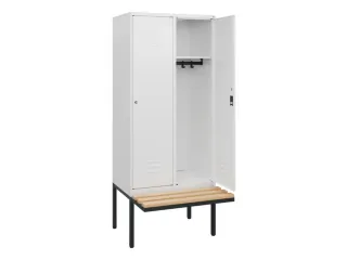 locker met bank,HxBxD 1950x800x815mm,2vak,vak B 400mm,cil.-slot - 2