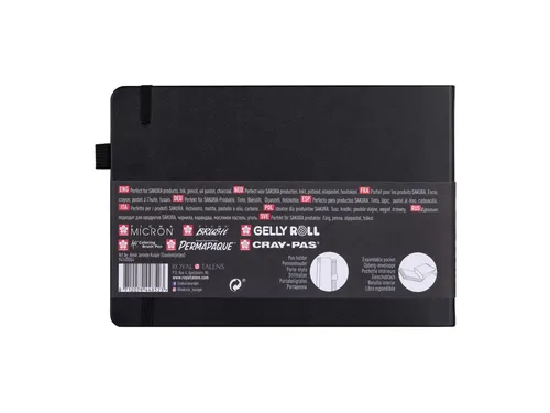 Schetsboek Sakura 80 witte vellen 140gr 210x148mm zwart