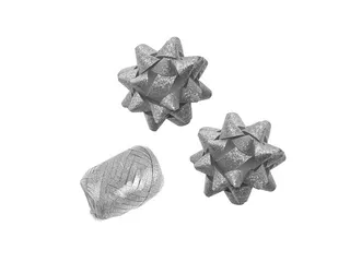 Polyband combi set glitter zilver cadeaulint 1 ei 2 rozetten - 1
