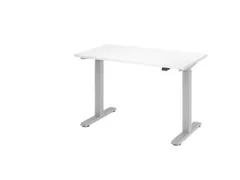 Elektrisch Zit-sta Bureau 720-1190x1200x670mm Wit blad T-voet zilver