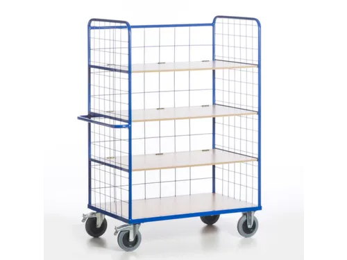 etagewagen,draagverm. 600kg,4etage(s),laadvl. LxB 1200x740mm,houtetage
