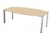 vergadertafel HxBxD 74x200x120/80cm vatvormig NE-esdoorn 4voeten alu