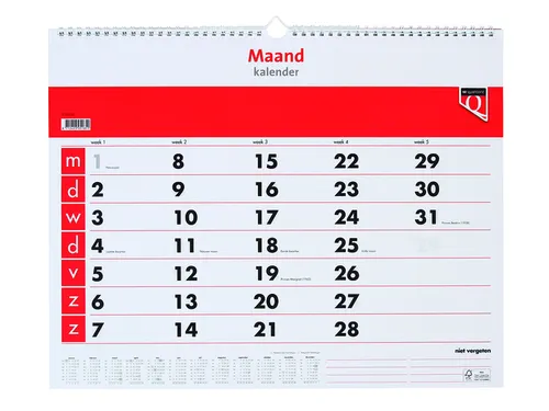 Maandkalender 2027 Quantore