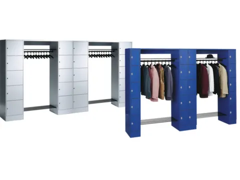 locker met kapstok,HxBxD 1950x2840x480mm,romp RAL7035,front RAL7035