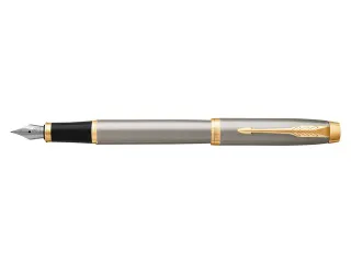 Vulpen Parker IM Brushed Metal GT Finish Medium Blauwe inkt - 4