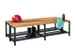 banc double,LxP 1500x740mm,barrettes en bois hêtre,piètement RAL7016