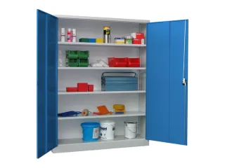 grootvolumekast met openslaande deuren,RAL7035,front RAL5012 - 2