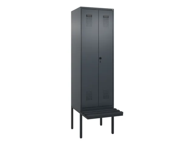 locker met bank,voor scheiding van kleding,HxBxD 2120x600x815mm,2vak
