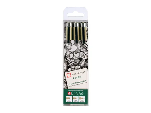 Fineliner Bruynzeel Zentangle Pigma Micron Set Zwart 3 stuks