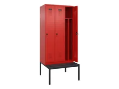 locker met bank,voor scheiding van kleding,HxBxD 2120x900x815mm,3vak