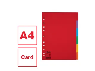 Tabbladen Esselte A4 11-gaats Karton 6-delig Blanco Tabs Kleur - 3