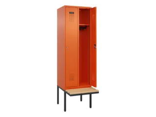 locker met bank,HxBxD 2120x600x815mm,2vak,vak B 300mm,cilinderslot - 1