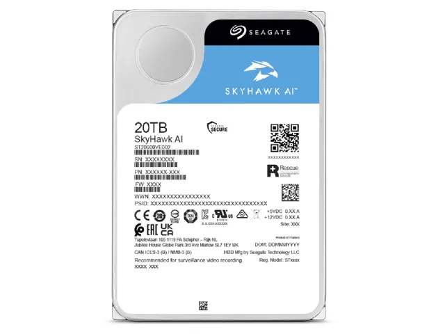 Seagate SkyHawk , 12 To, 7200 tr/min, 512 Mo, 3.5 inch, Série ATA III