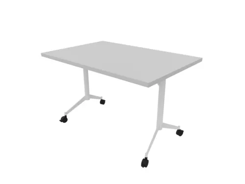 klaptafel,HxBxD 750x1200x800mm,hoekig,T-voet wit,ovale buis,blad grijs