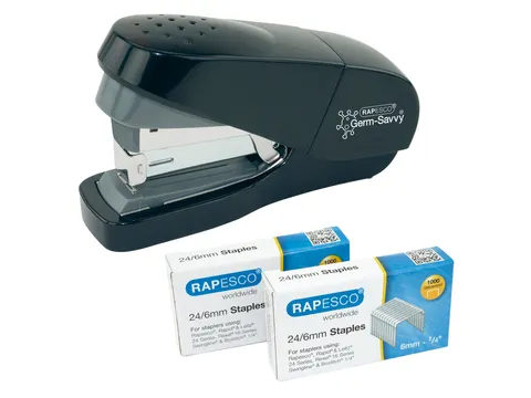 Nietmachine Rapesco Germ-Savvy Less Effort Eco antibacterieel zwart