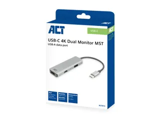 Adapter ACT USB-C 4K multiport voor 2 HDMI monitoren - 19
