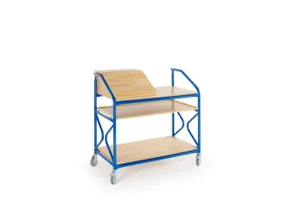 Verrijdbare lessenaar,HxBxD 1240x1230x690mm,m. legborden,klapdeksel - 1
