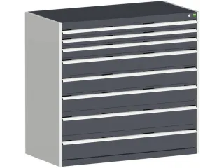 ladekast 1200x1300x650mm 8laden zware lasten RAL7035 front RAL7016 - 1