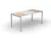 Bureau 750x1400x800mm hêtre/blanc 4 pieds blanc